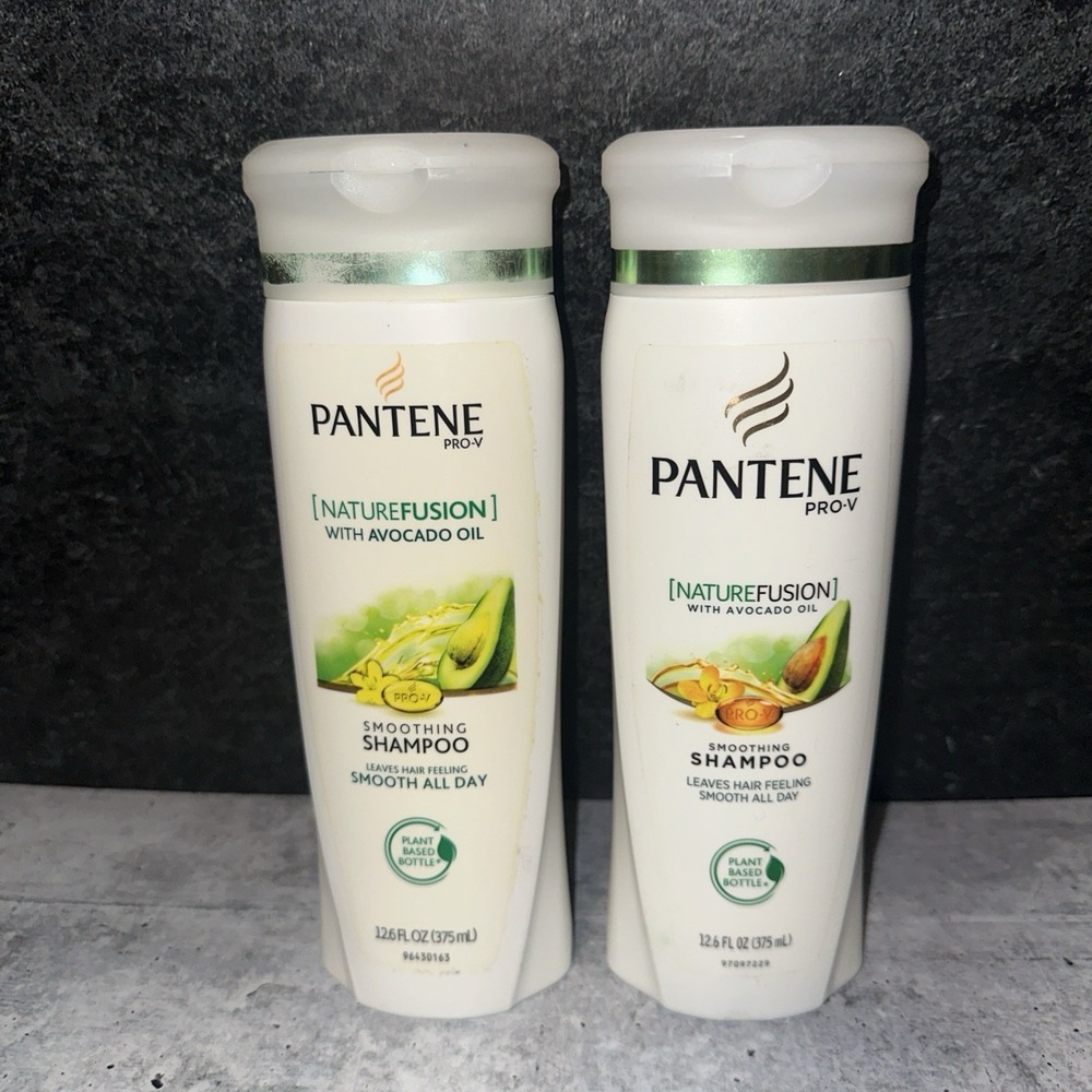 2 Lot Pantene Pro-V Nature Fusion Smoothing Shampoo with Avocado Oil 12.6 oz